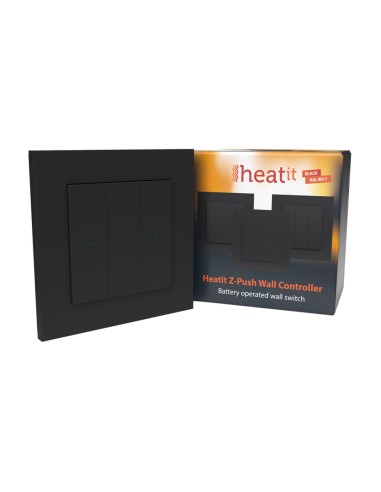 Heatit Z-Push Wall Controller Black Z-Wave Plus